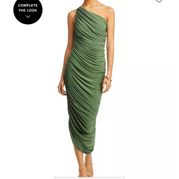 Elegant One-Shoulder Green Dress - Picture 1 of 2